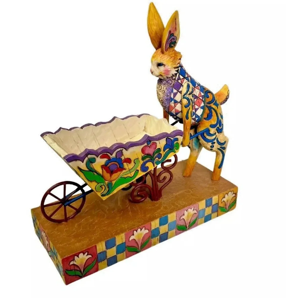 Jim Shore 2004 "A Bunny's Work is Never Done" Easter Bunny Wheelbarrow - Picture 12 of 16
